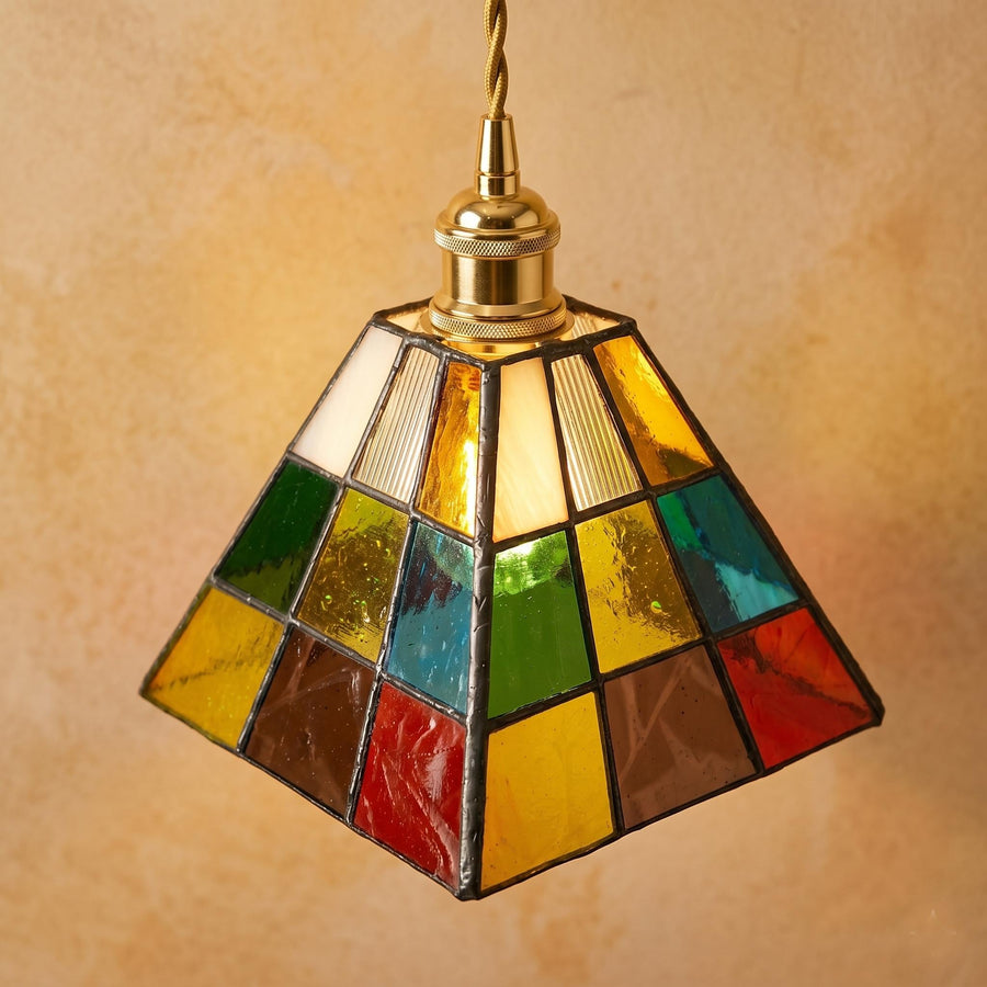 Small Handmade Stained Glass Pendant Light by AuroraeGlass