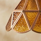 Amber Stained Glass Scalloped Pendant Light - product view 2
