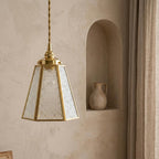 Gold Patterned Glass Pendant Light - product view 9