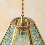 Aqua Scalloped Stained Glass Pendant Light - product view 4