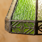 Green Stained Glass Geometric Art Deco Bohemian Pendant Light - product view 2
