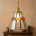 Amber Clear Geometric Stained Glass Pendant Light - product view 9