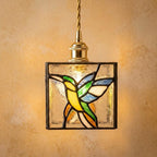 Hummingbird Stained Glass Pendant Light by AuroraeGlass