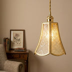 Clear Embossed Glass Pendant Light - product view 5