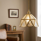 Geometric Textured Glass Scalloped Pendant Light - product view 8