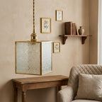 Geometric Textured Glass Square Entryway Pendant Light - product view 8