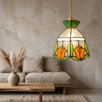 Stained Glass Tulip Pendant Light - product view 5