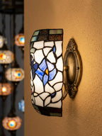 Cream Floral Stained Glass Pendant Light - product view 7