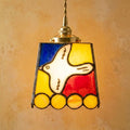 Stained Glass Pendant Light, Colorful White Dove Hanging Lamp, Small Tiffany Style Bird Ceiling Light, Boho Accent Lighting