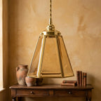 Amber Geometric Glass Pendant Light - product view 10