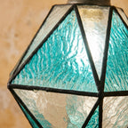 Geometric Stained Glass Blue Pendant Light - product view 4