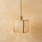 Small Square Embossed Glass Pendant Light - product view 8