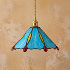Blue Stained Glass Lamp Shade - product view 6