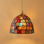 Mosaic Glass Maximalist Eclectic Pendant Light by AuroraeGlass