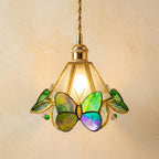 Butterfly Stained Glass Green Pendant Light - product view 6