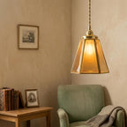 Amber Geometric Glass Pendant Light - product view 7
