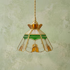 Stained Glass Pendant Light Shade Amber - product view 5