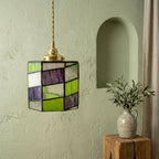 Geometric Stained Glass Art Deco Pendant Light - product view 7