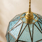 Teal Geometric Stained Glass Pendant Light - product view 4