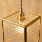 Square Embossed Glass Pendant Light - product view 3
