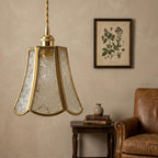 Clear Embossed Glass Pendant Light - product view 8