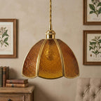 Amber Textured Glass Dome Pendant Light - product view 9