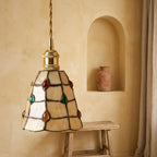 Cream Stained Glass Pendant Light - product view 7