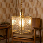 Geometric Textured Glass Square Kitchen Island Pendant Light - product view 6