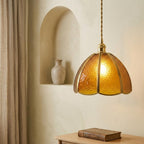 Amber Textured Glass Dome Pendant Light - product view 6