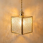Square Embossed Glass Pendant Light by AuroraeGlass
