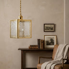 Geometric Textured Glass Square Kitchen Island Pendant Light - product view 8