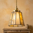 Amber Ivory Stained Glass Pendant Light - product view 3