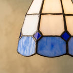 Blue Cream Geometric Stained Glass Pendant Light - product view 2