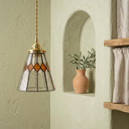 Amber Clear Geometric Stained Glass Pendant Light - product view 6