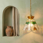 Stained Glass Pendant Light Shade Amber - product view 6