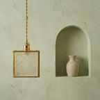Small Square Embossed Glass Pendant Light - product view 10