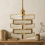 Gold Textured Glass Pendant Light - product view 10