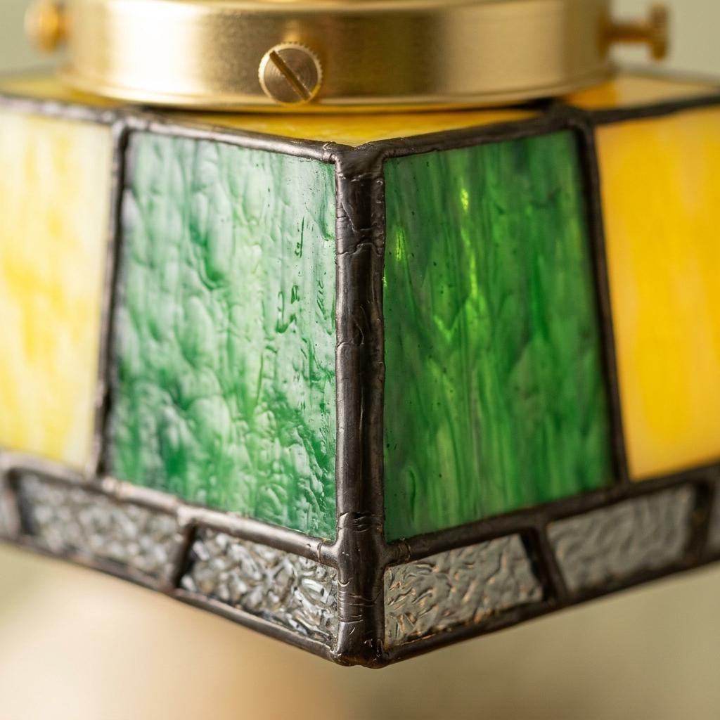 White Dove Stained Glass Pendant Light, Green Yellow Tiffany Style Hanging Lamp, Peace Bird Ceiling Light, Whimsical Home Decor