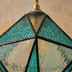Geometric Stained Glass Blue Pendant Light - product view 5