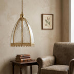 Clear Textured Glass Dome Pendant Light - product view 9