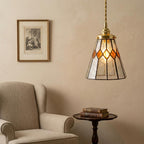 Amber Clear Geometric Stained Glass Pendant Light - product view 7
