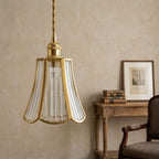 Clear Fluted Glass Pendant Light - product view 8