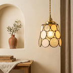 Cream Textured Stained Glass Pendant Light - product view 6