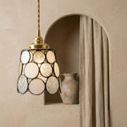 Cream Textured Stained Glass Pendant Light - product view 7