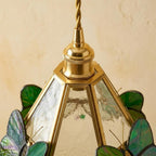 Butterfly Stained Glass Green Pendant Light - product view 3