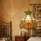 Stained Glass Tulip Pendant Light - product view 4