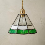 Green White Stained Glass Pendant Light - product view 5