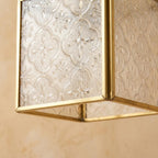 Small Square Embossed Glass Pendant Light - product view 2