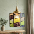 Geometric Stained Glass Art Deco Pendant Light - product view 10