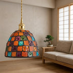 Mosaic Glass Maximalist Eclectic Pendant Light - product view 7